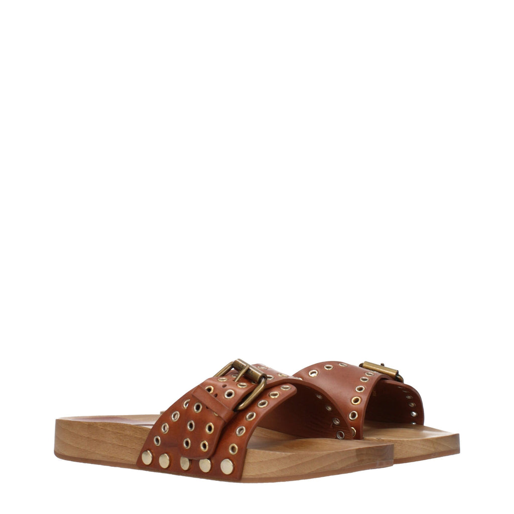 Brown Leather Slippers