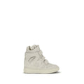 Beige Calf Leather Bos Taurus Platform Sneakers