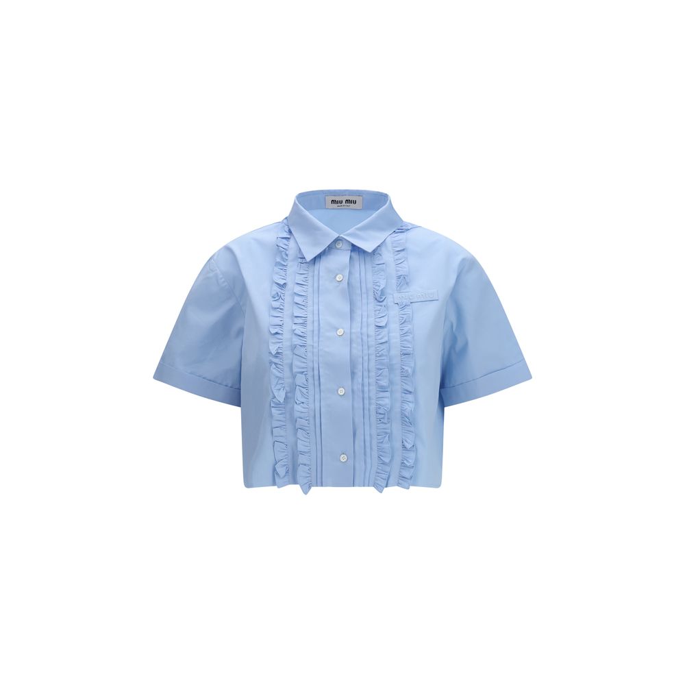Blue Cotton Shortsleeve Shirt