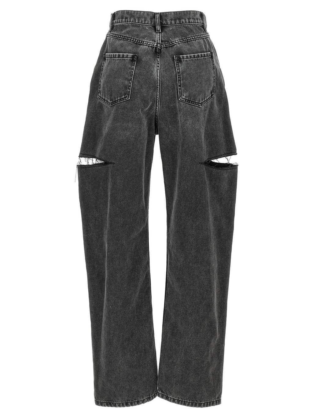 Black Cotton Straight-Leg Jeans