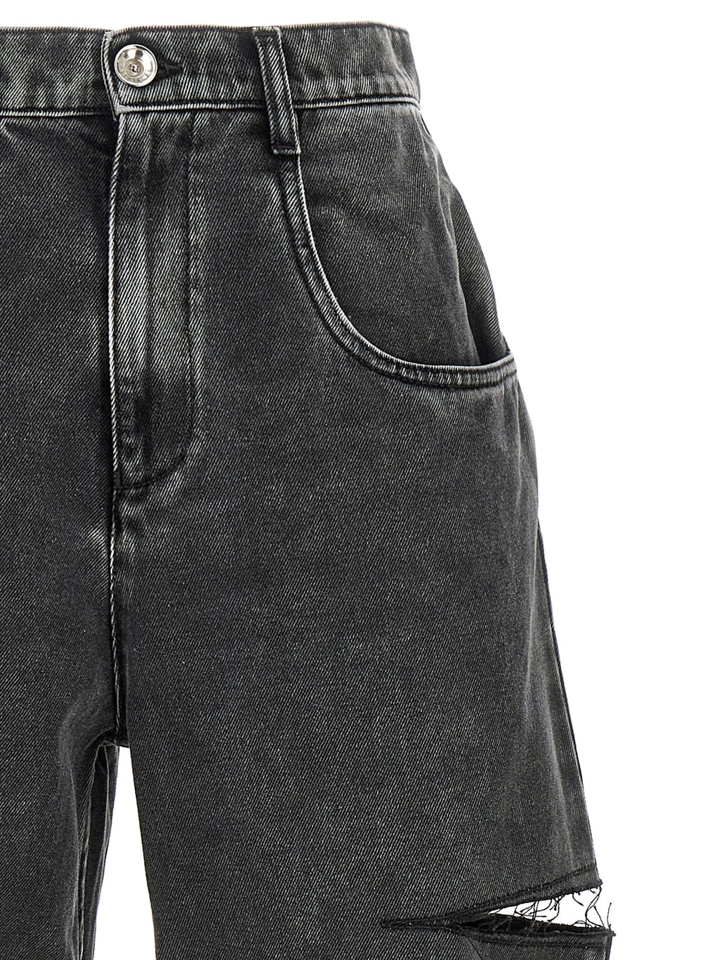 Black Cotton Straight-Leg Jeans