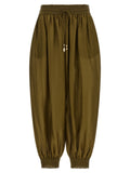 Bicolor Silk Casual Pants