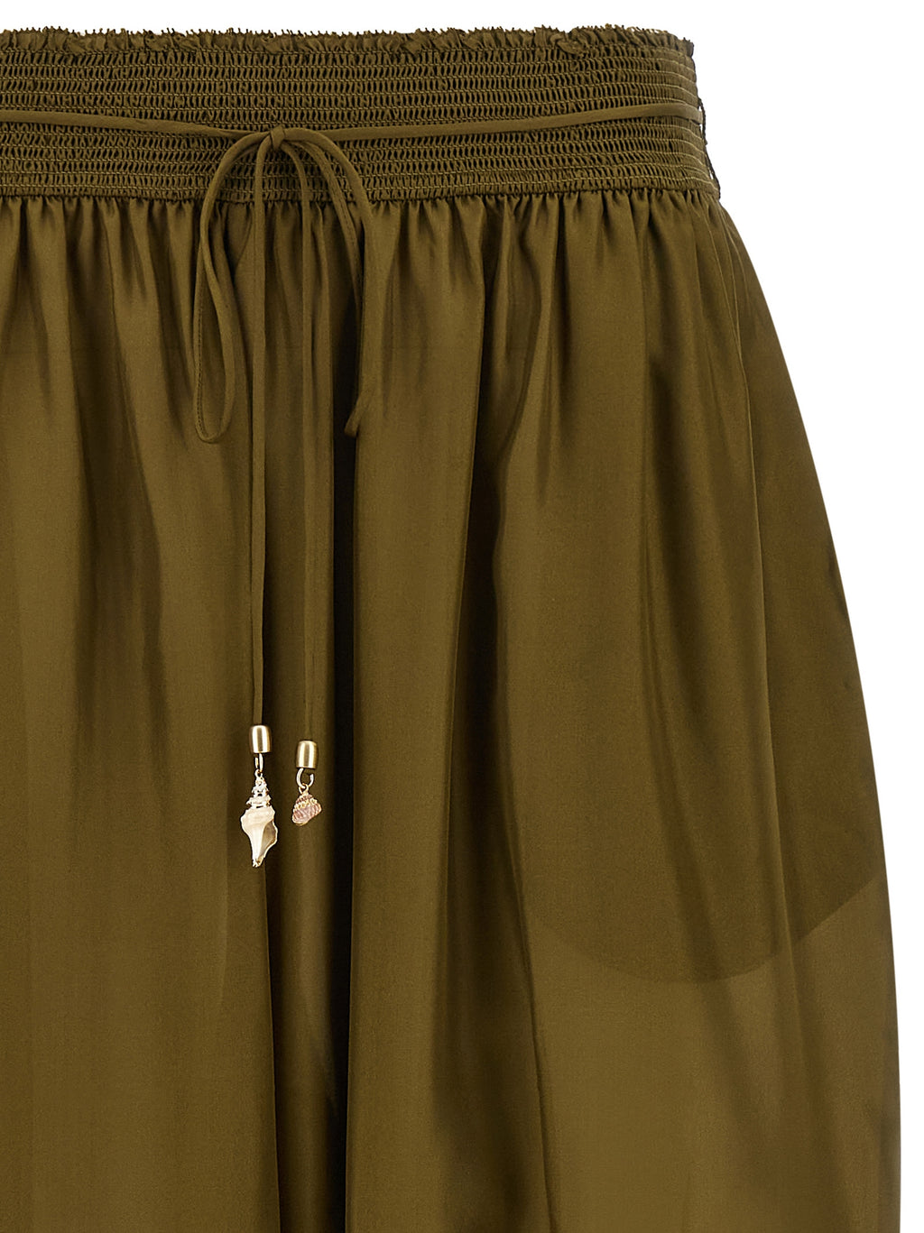 Bicolor Silk Casual Pants