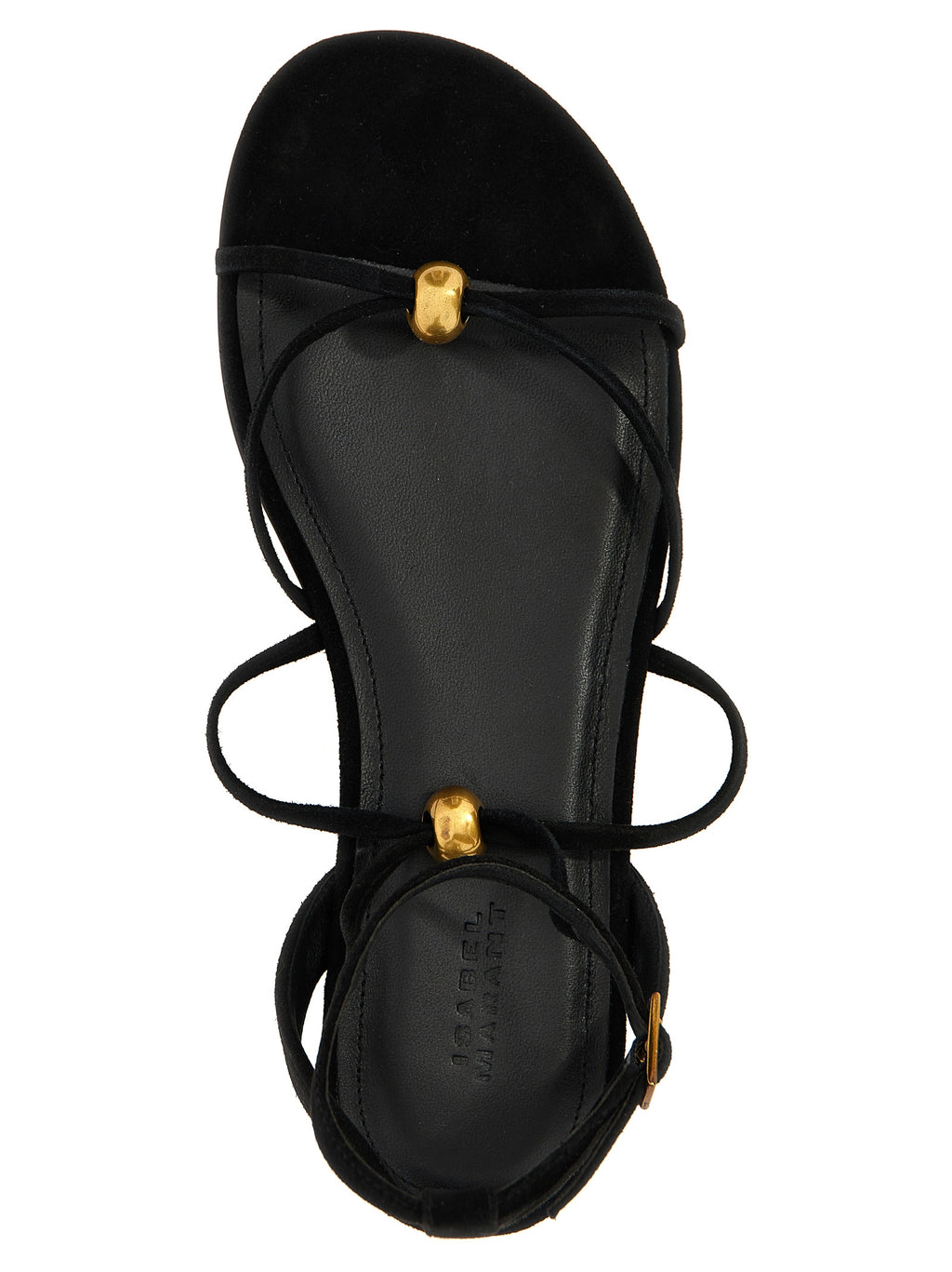Black Goatskin Flat Sandals
