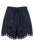 Blue Cotton Bermuda Shorts