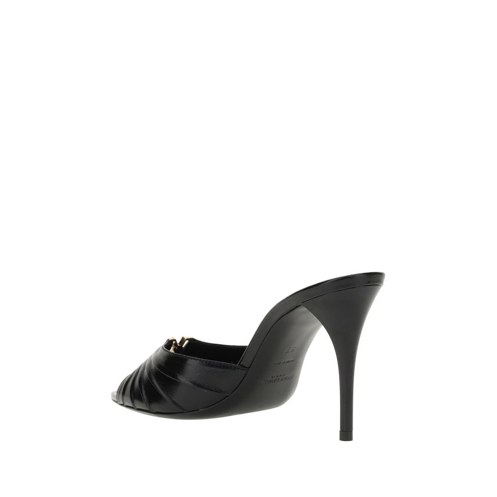 Black Lamb Ovis Aries Stiletto Heel Sandals