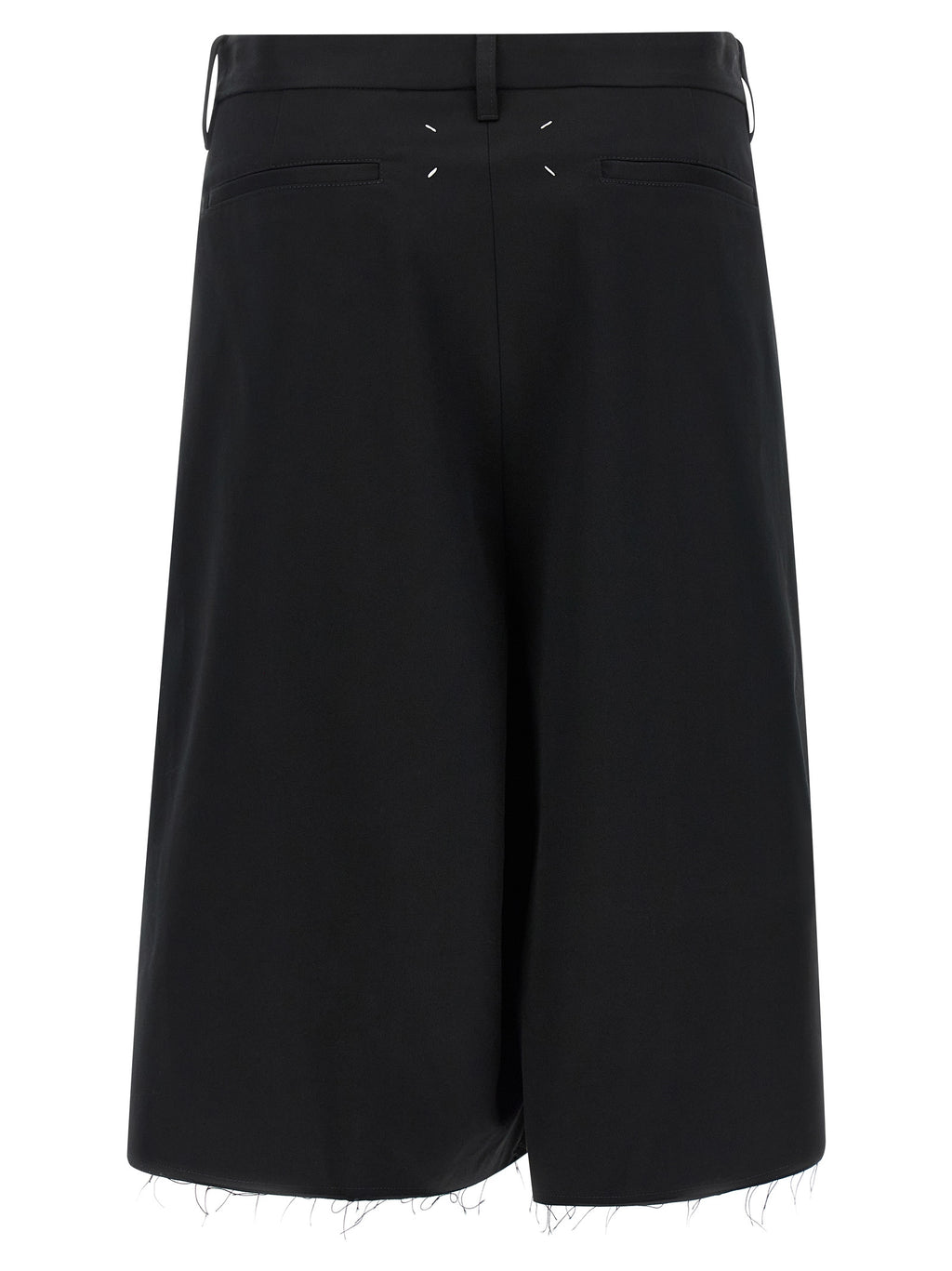 Black Cotton Bermuda Shorts