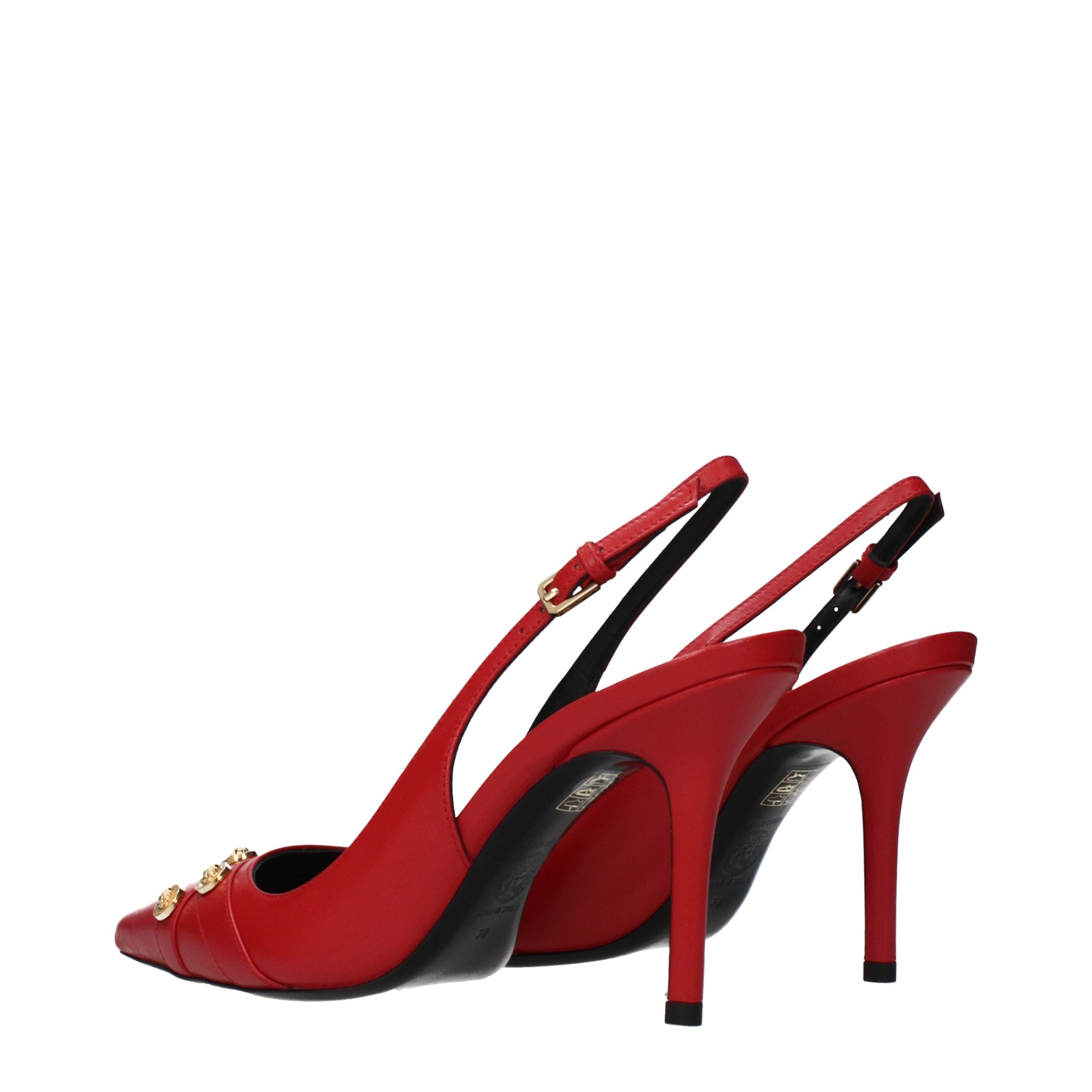 Red Leather High Heel Pumps