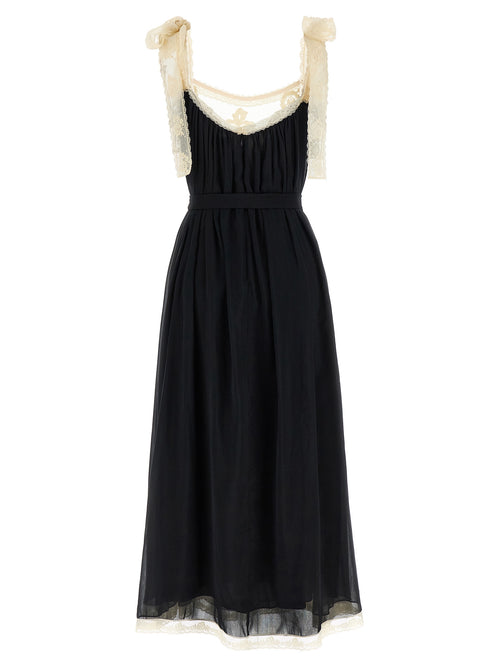 Bicolor Cotton Long Dress