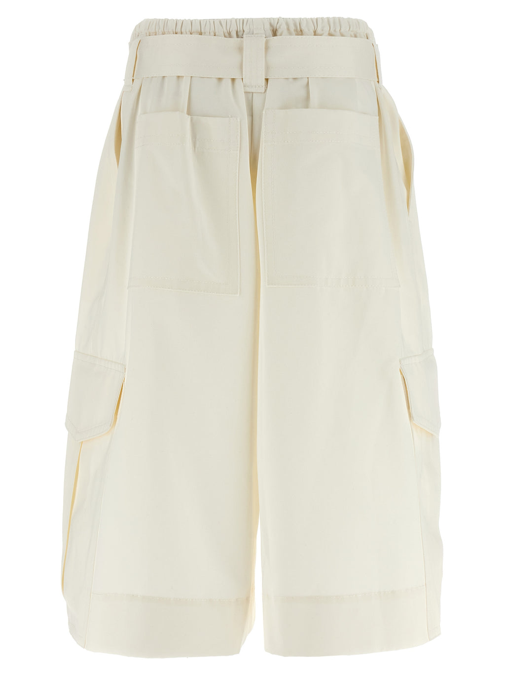 White Cotton Bermuda Shorts