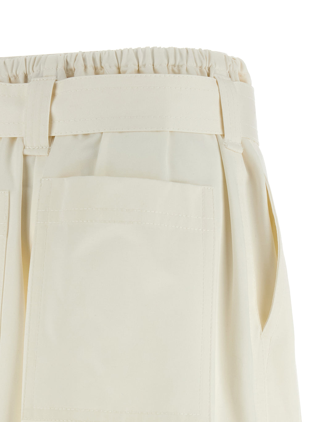 White Cotton Bermuda Shorts