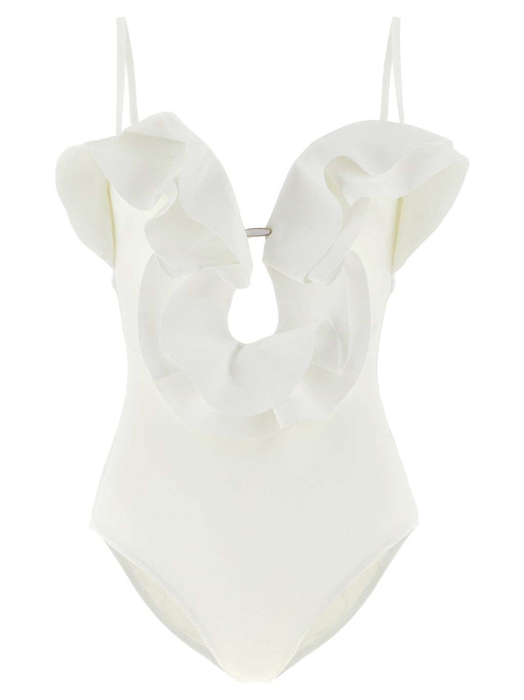 White Polyamide One-Piece Swimsuit