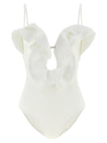 White Polyamide One-Piece Swimsuit