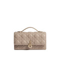 Beige Leather Clutch Bag