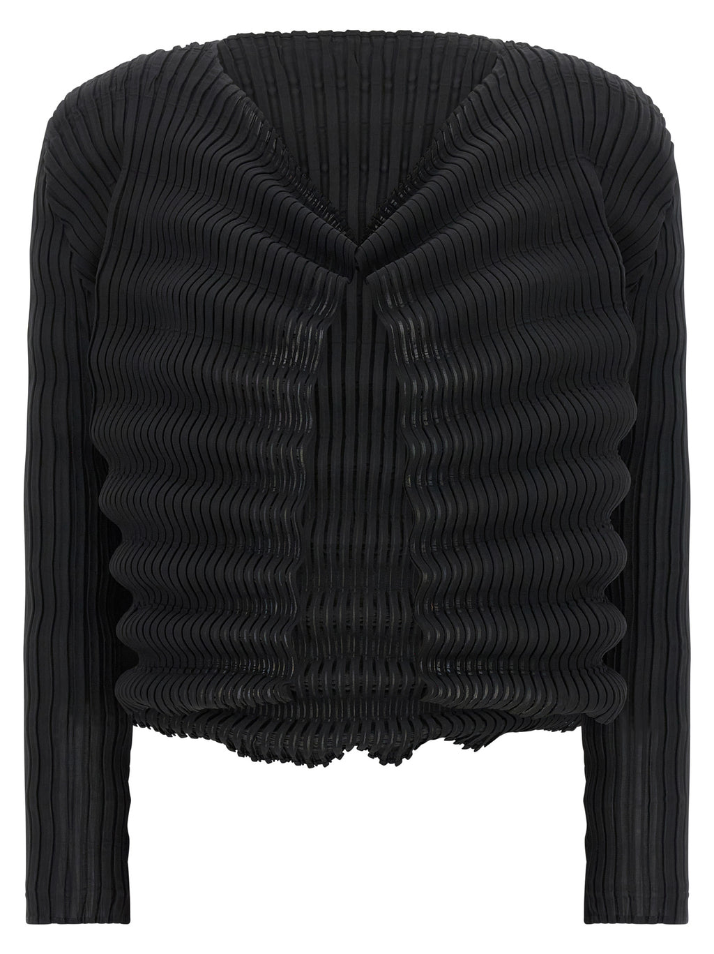 Black Polyester Cardigan