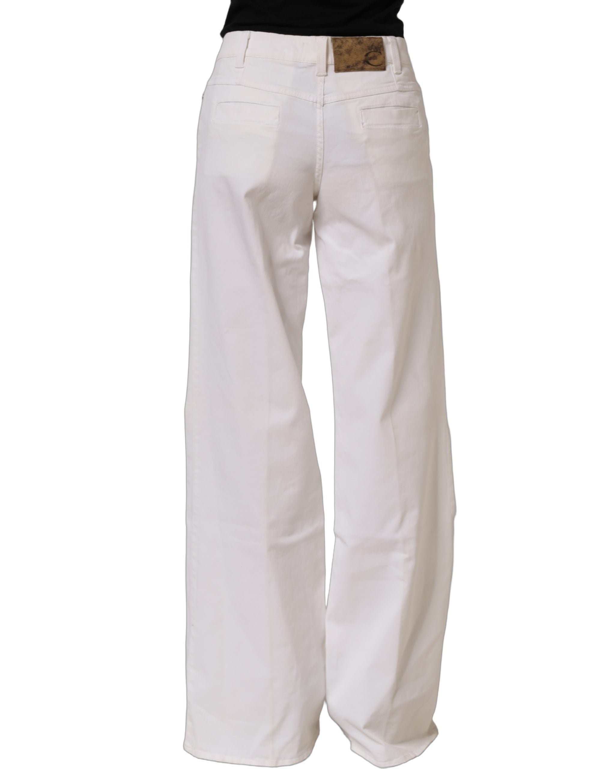 White High Waist Wide Leg Denim Trouser Jeans
