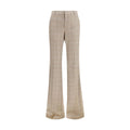 Beige Wool Oves Aries Flared Pants