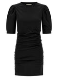 Black Cotton Short Dress