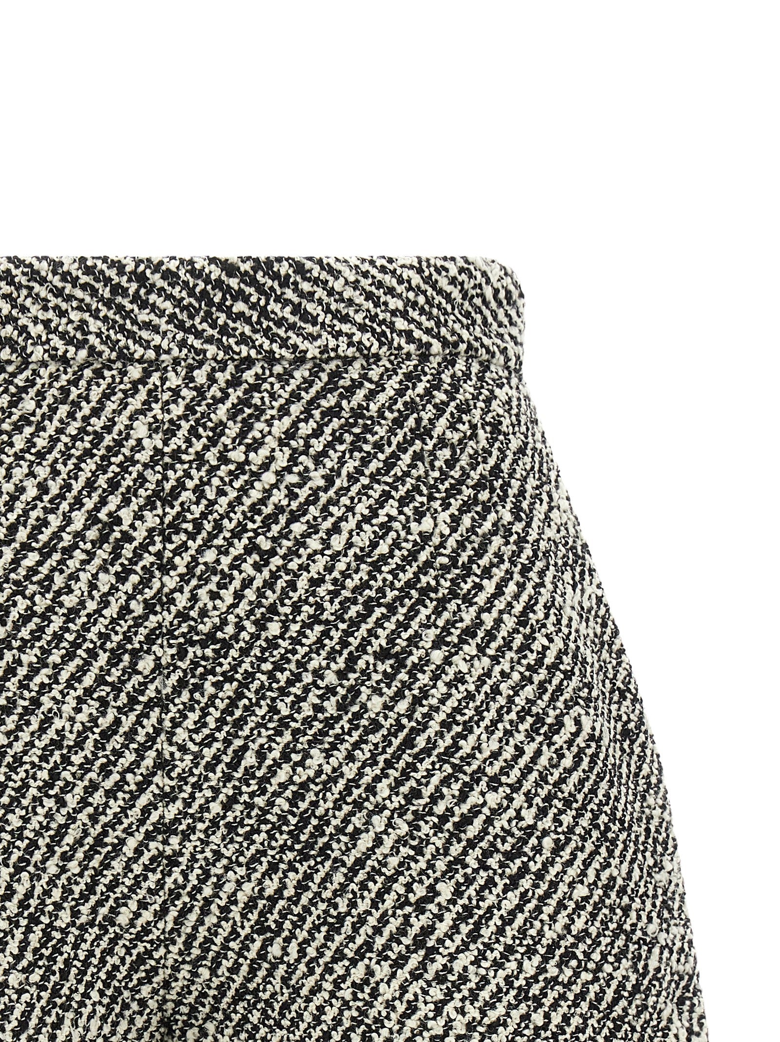 Bicolor Virgin Wool Bermuda Shorts