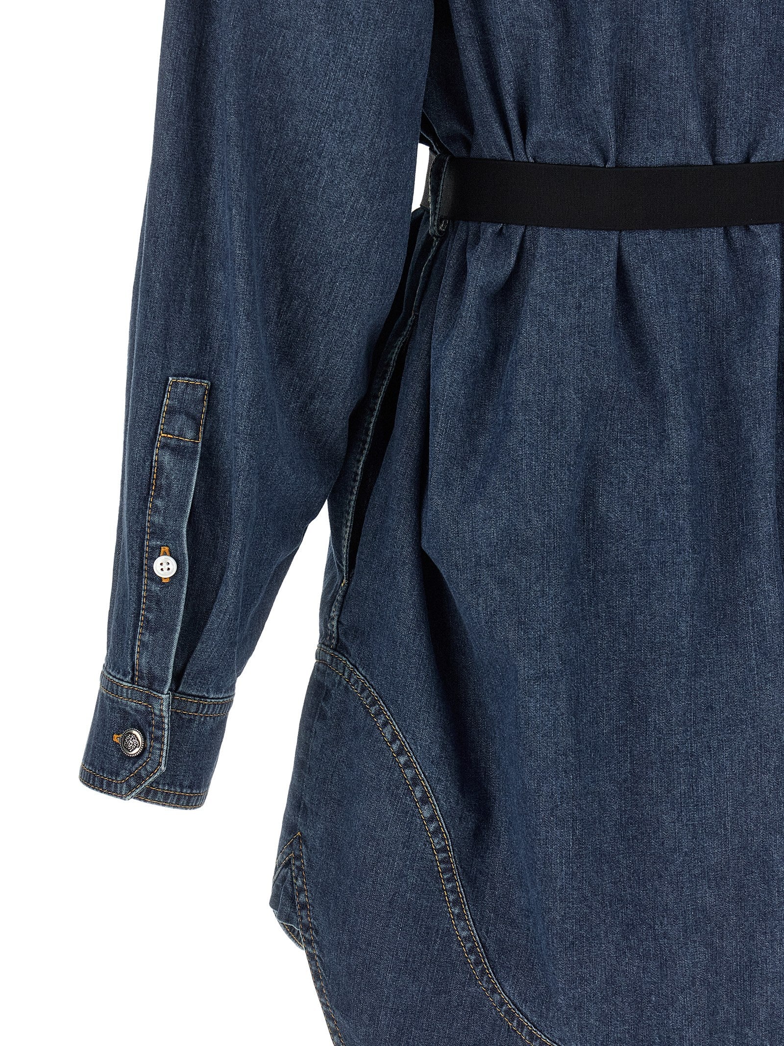 Blue Cotton Short Dress
