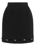 Black Virgin Wool Long Skirt