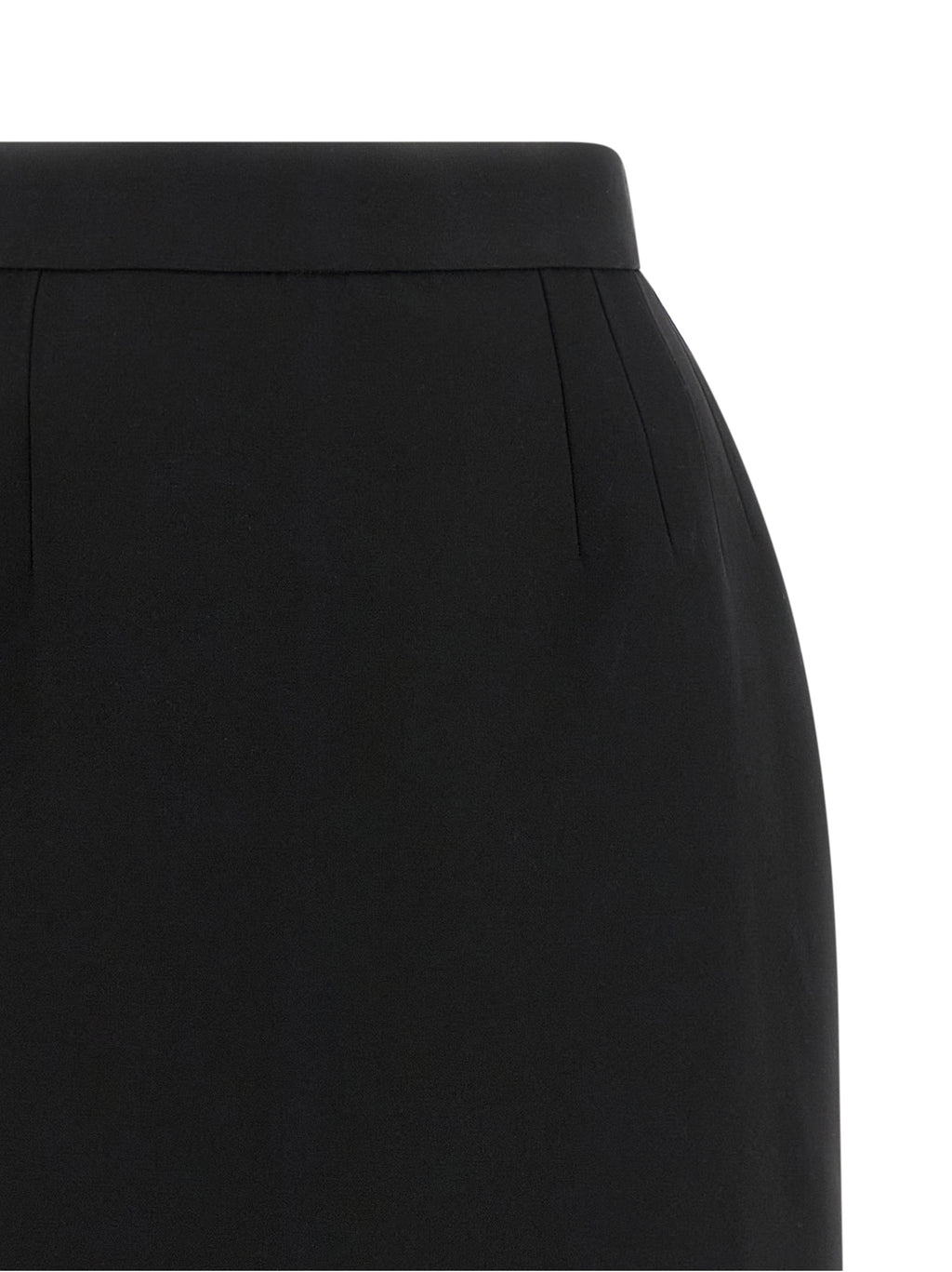 Black Virgin Wool Long Skirt