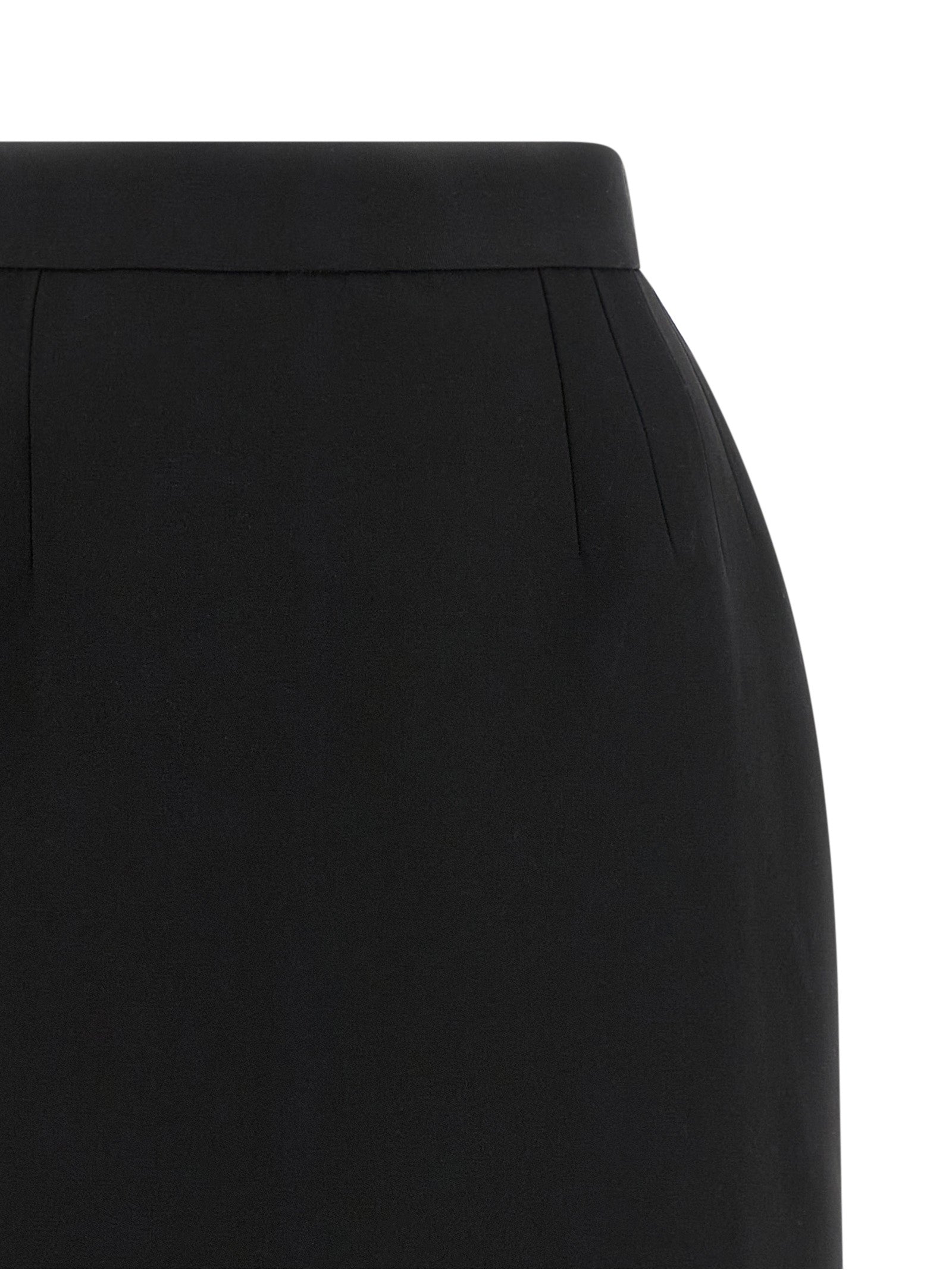 Black Virgin Wool Long Skirt