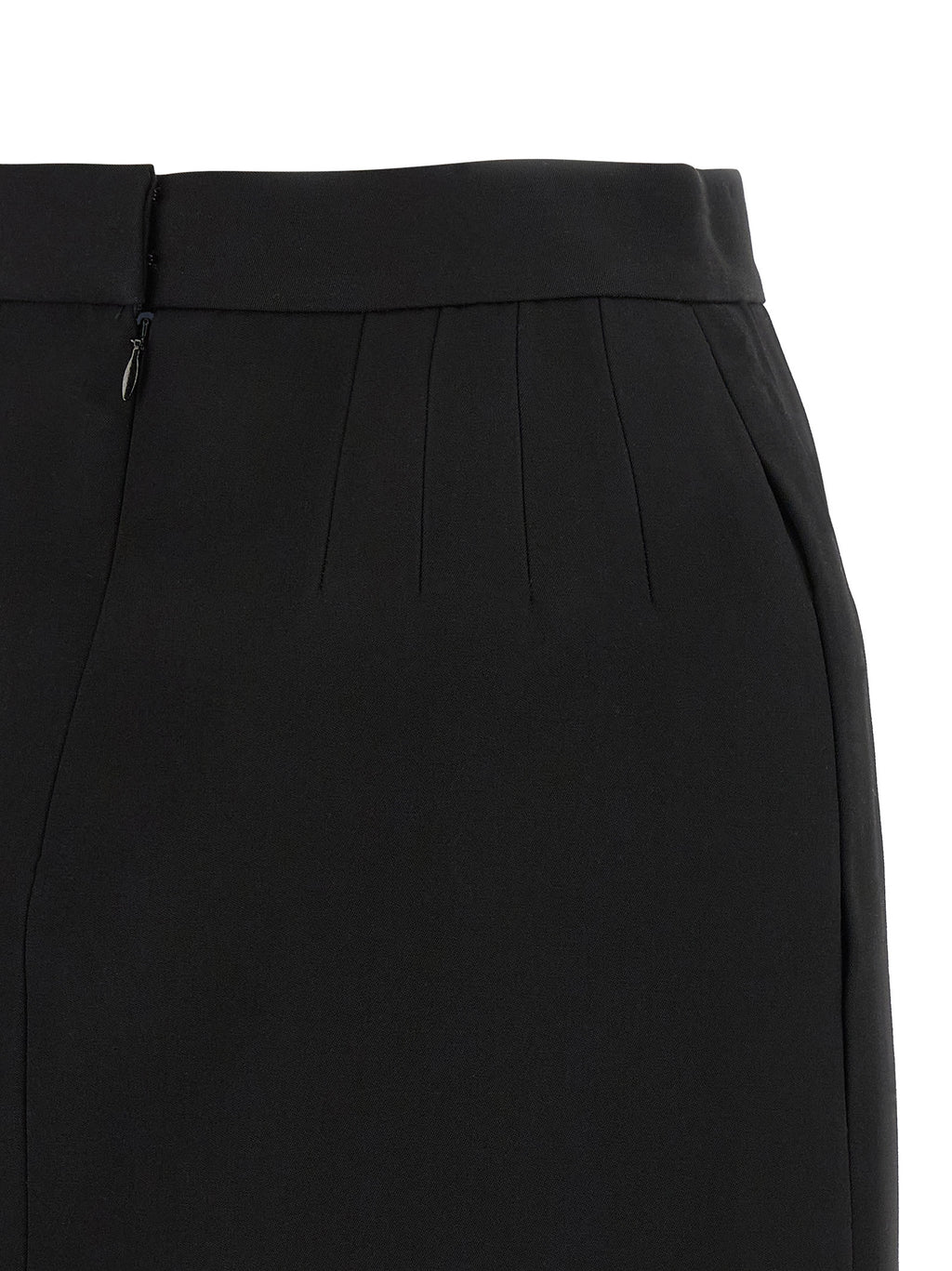 Black Virgin Wool Long Skirt