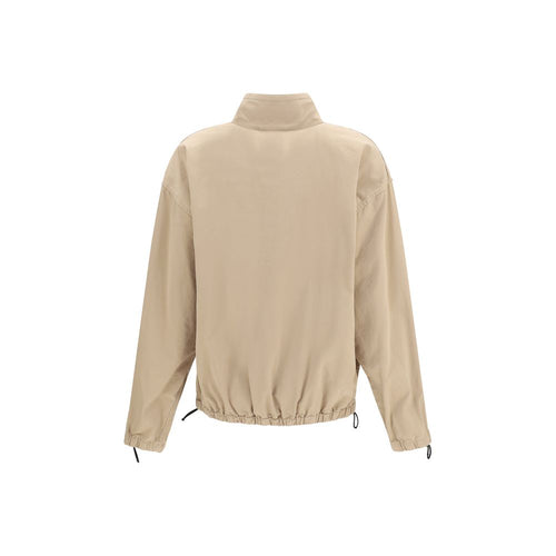 Beige Cotton Full-Length Jacket