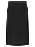Black Virgin Wool Midi Skirt
