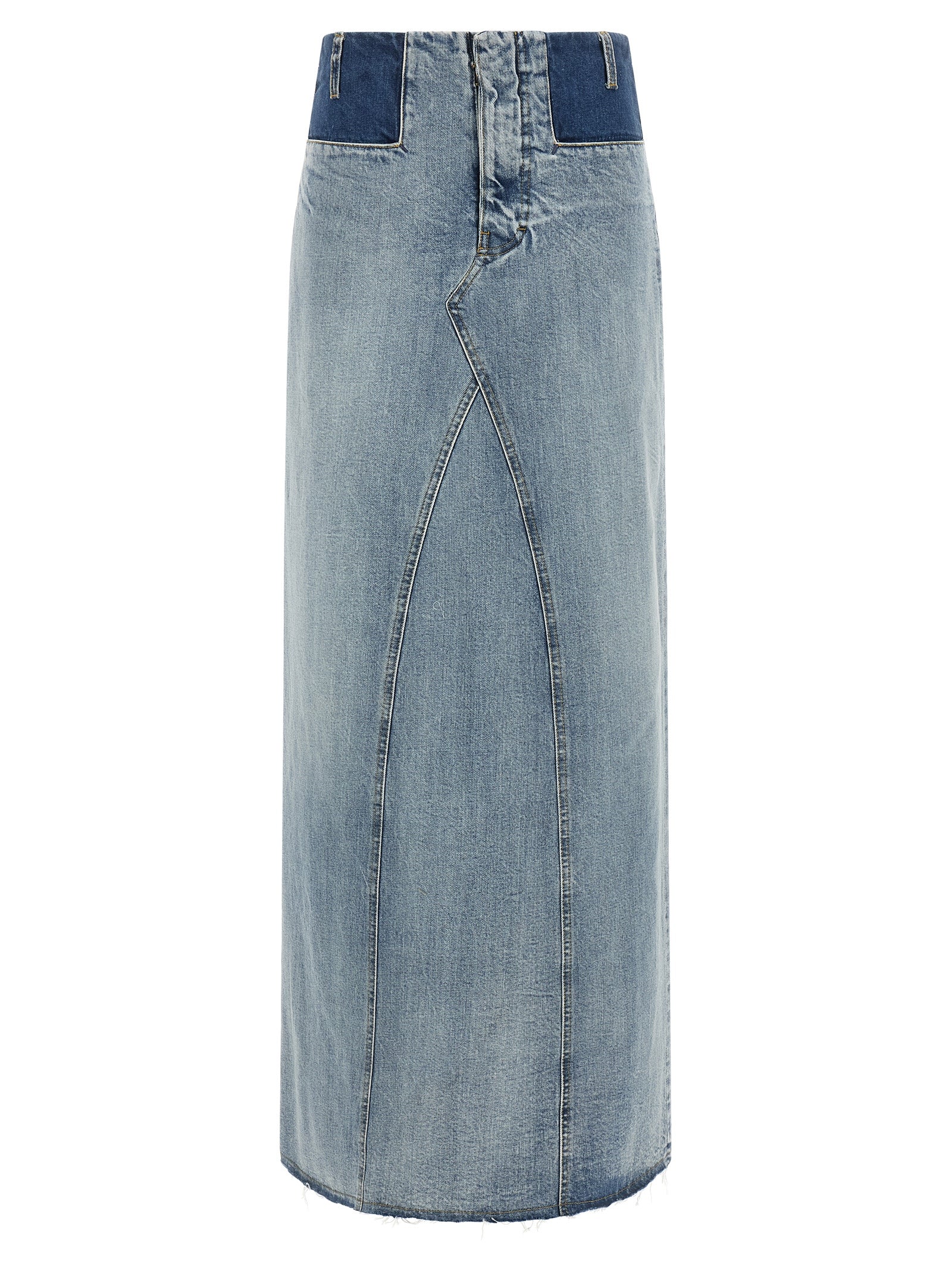 Blue Cotton Mini Skirt
