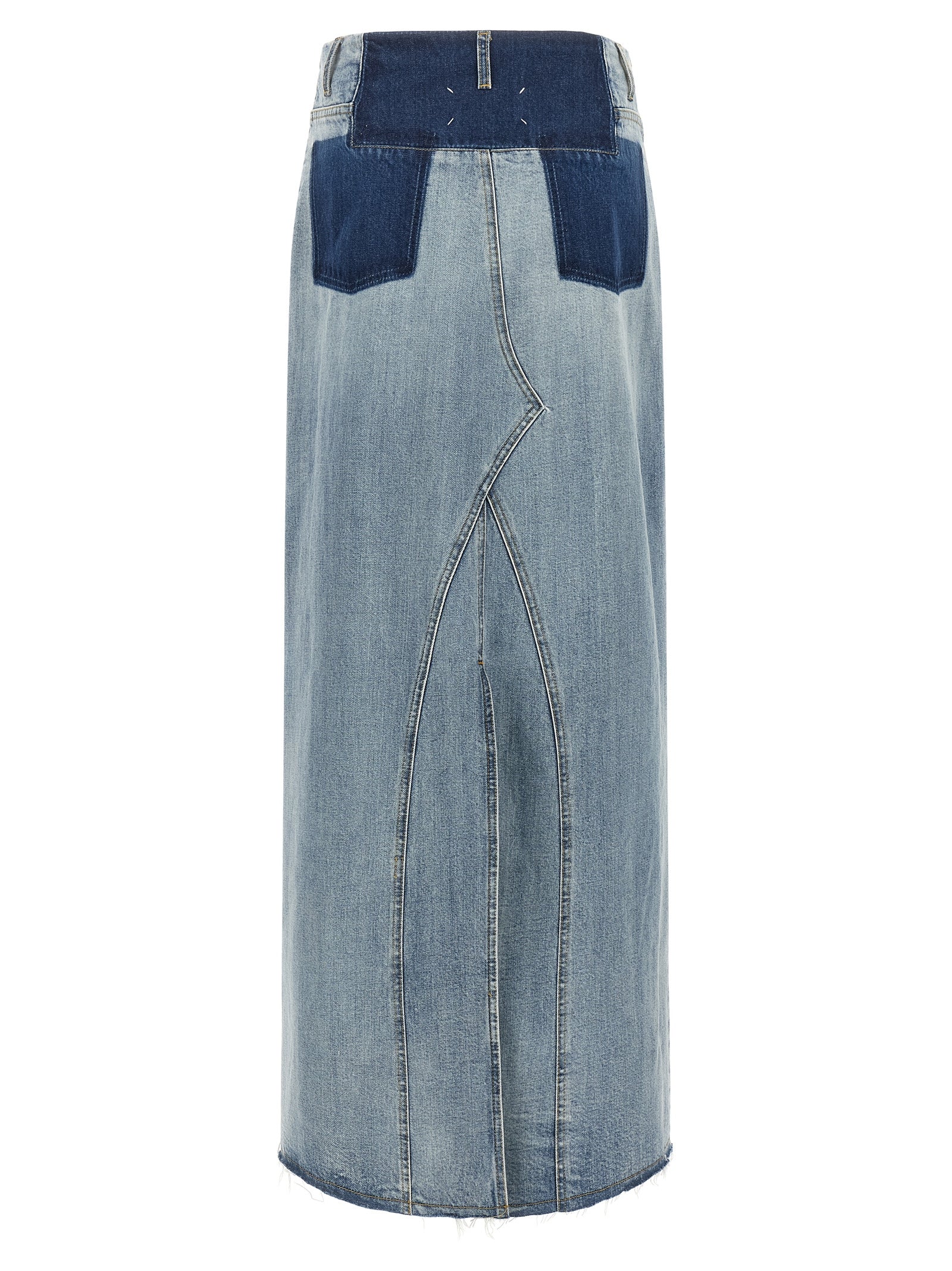 Blue Cotton Mini Skirt