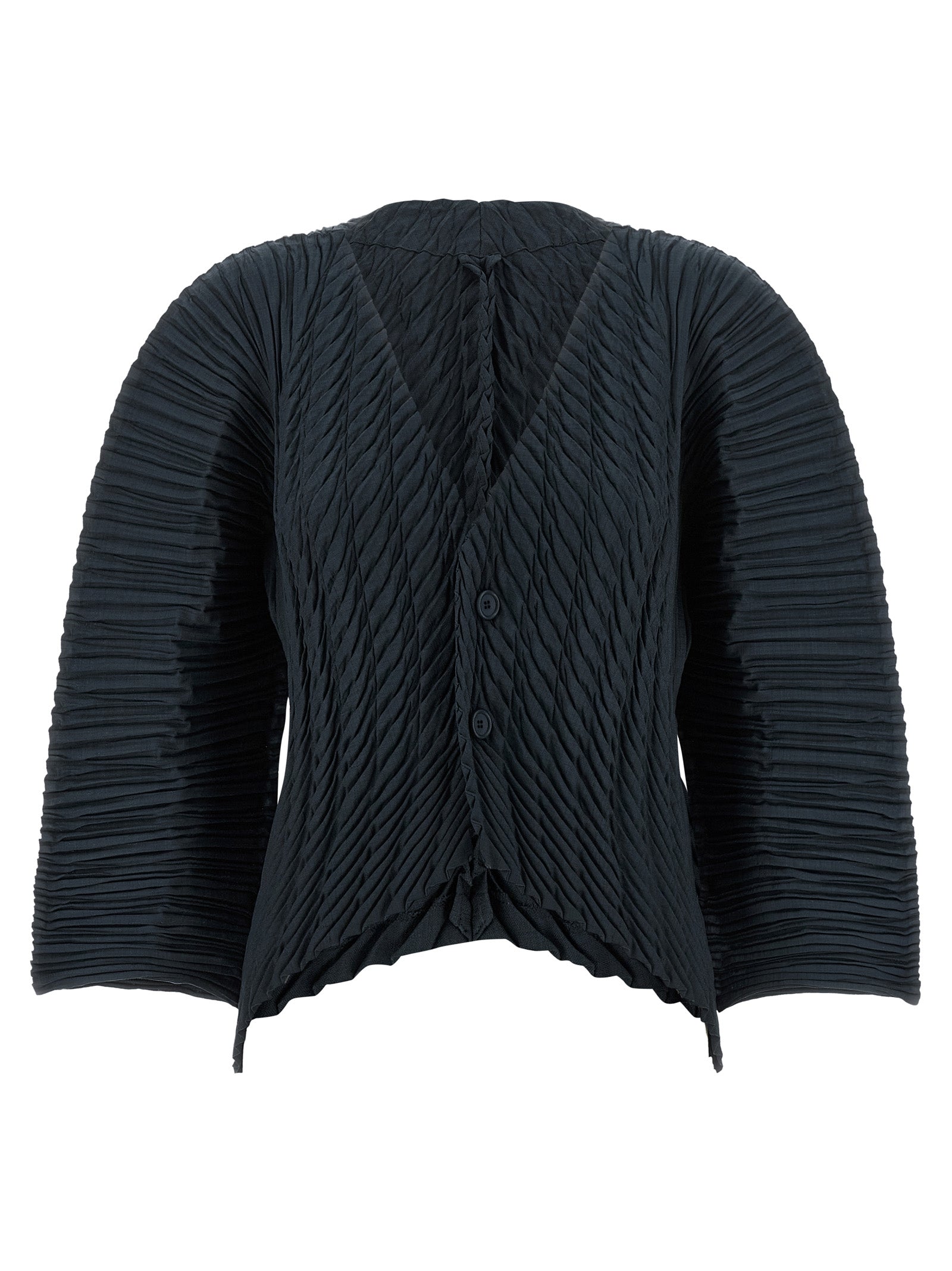 Black Polyester Cardigan