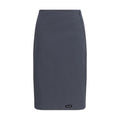 Gray Cotton Midi Skirt
