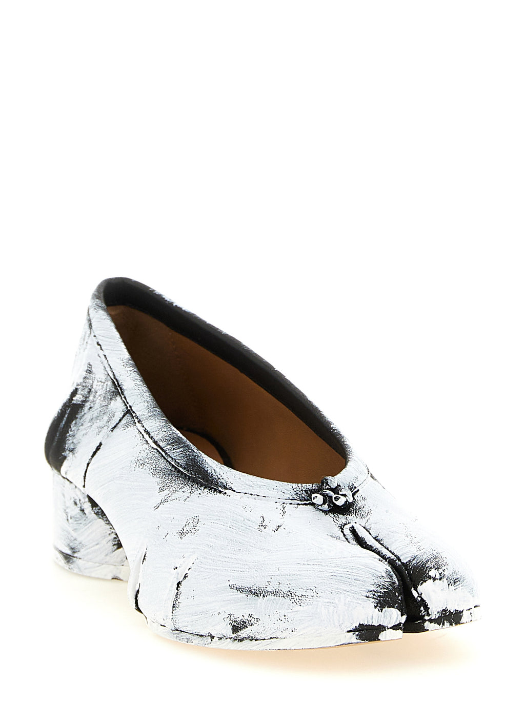 Bicolor Lambskin Mid Heel Pumps