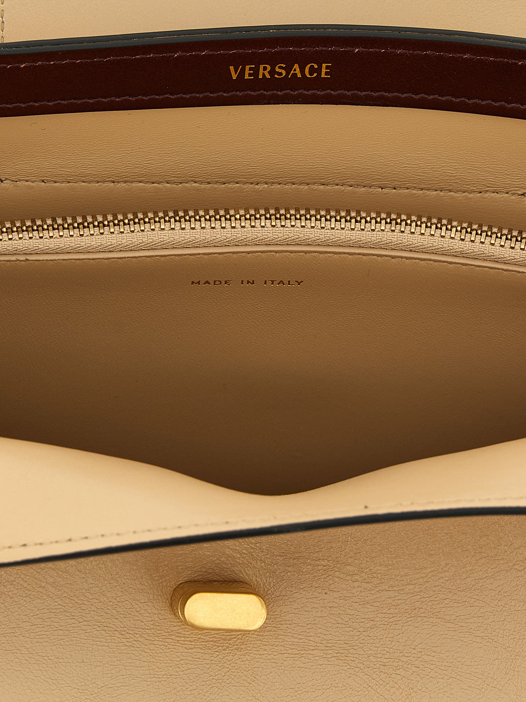 Beige Calfskin Shoulder Bag