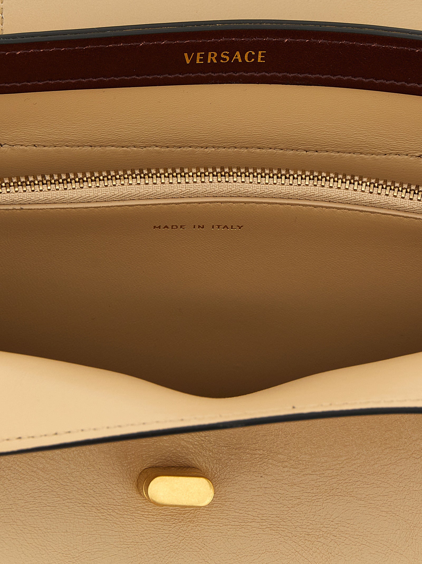 Beige Calfskin Shoulder Bag