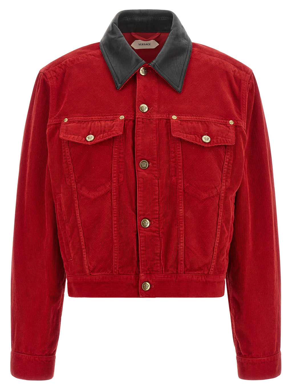 Red Cotton Full-Length Jacket