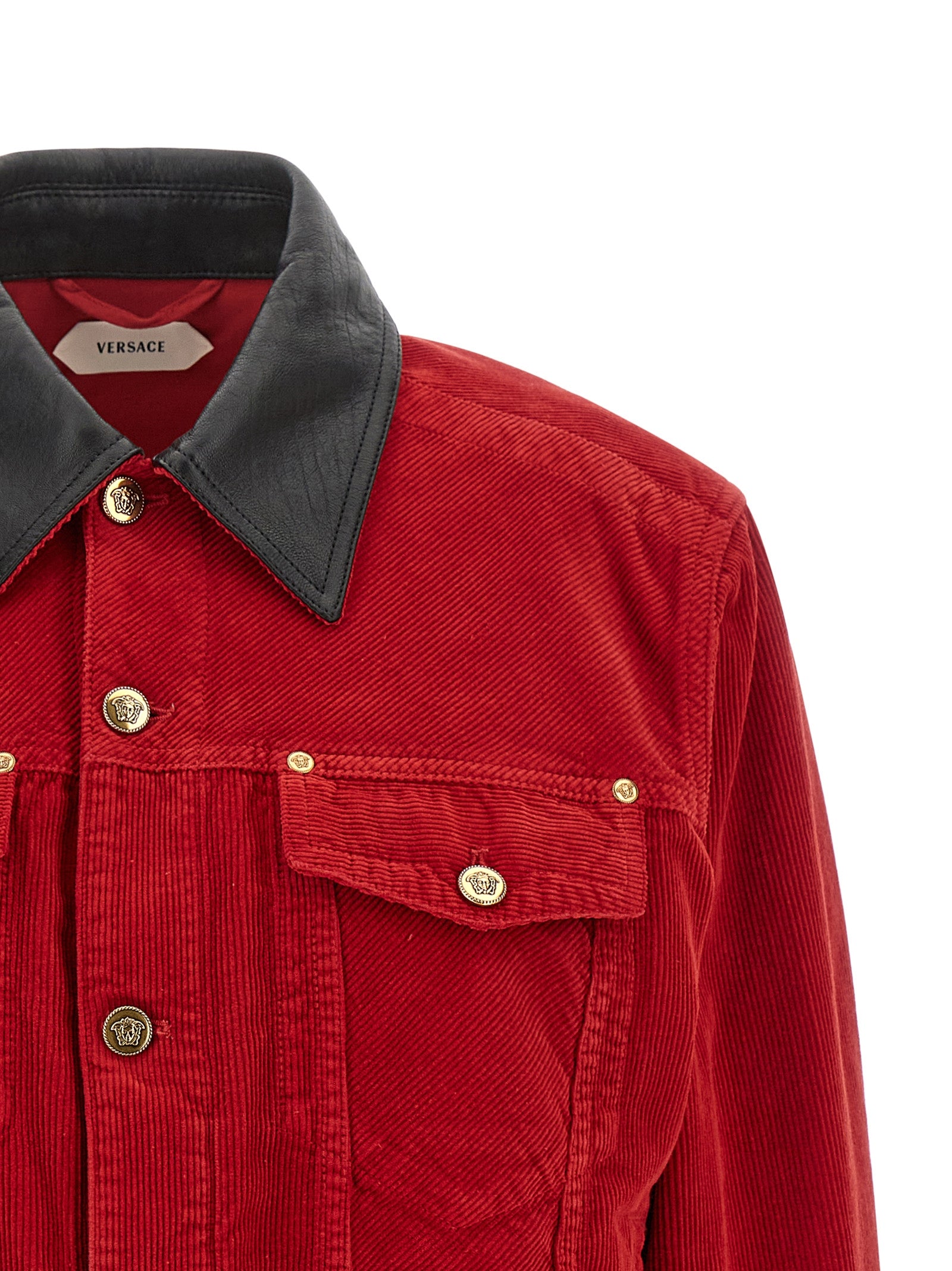 Red Cotton Full-Length Jacket