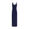 Blue Viscose Casual Dress