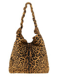 Brown Calfskin Shoulder Bag