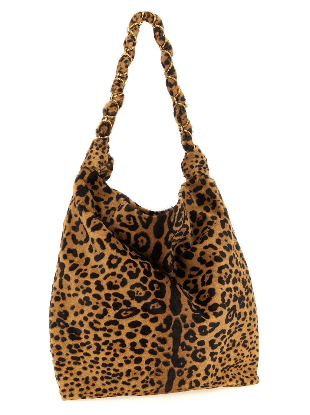 Brown Calfskin Shoulder Bag