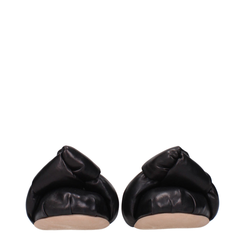 Black Leather Ballet Flats