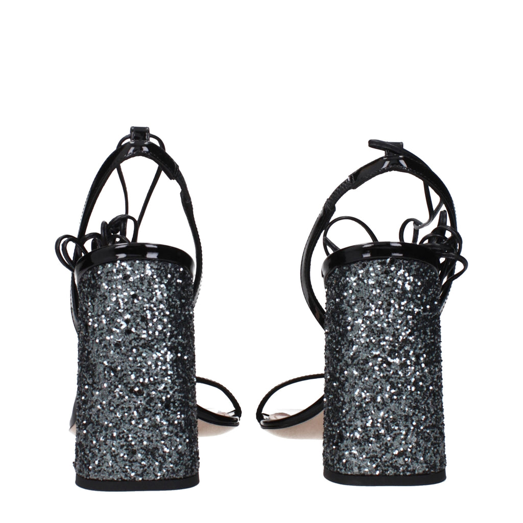 Black Leather Platform Sandals