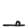 Black Leather Slippers