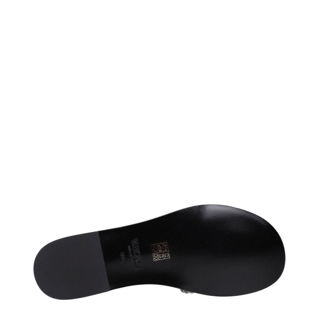 Black Leather Slippers